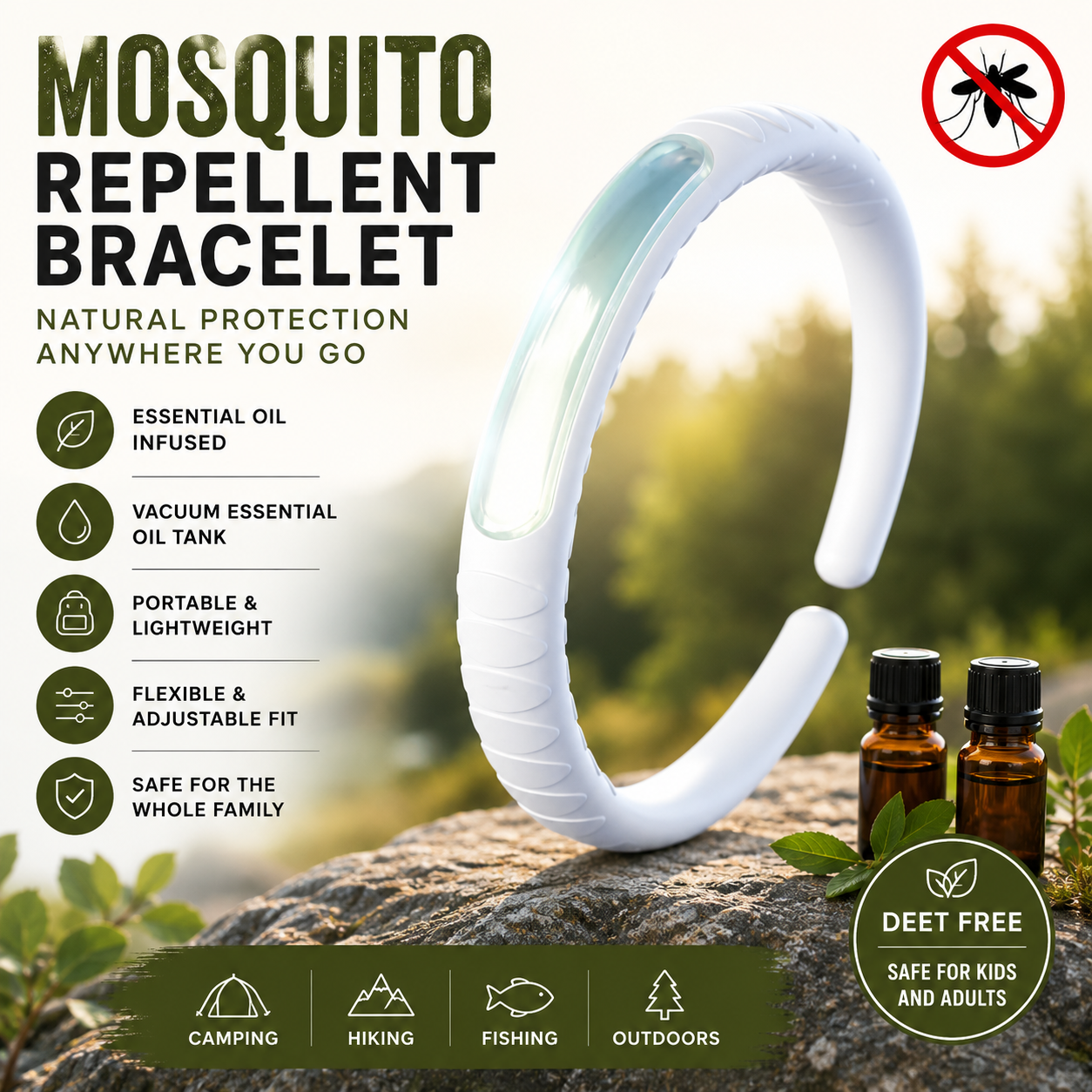 Lenovo Silicone Mosquito Repellent Wristband For Adults and Children
