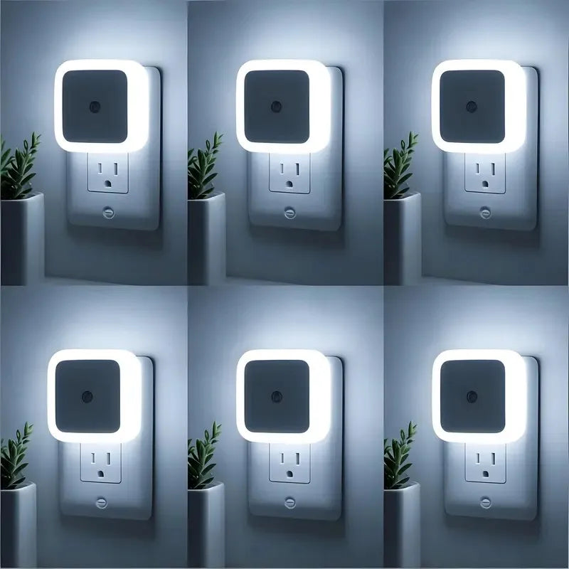 Varden - AutoGlow LED Night Lights – Dusk-to-Dawn Sensor Plug-In Lights (6 Pack)