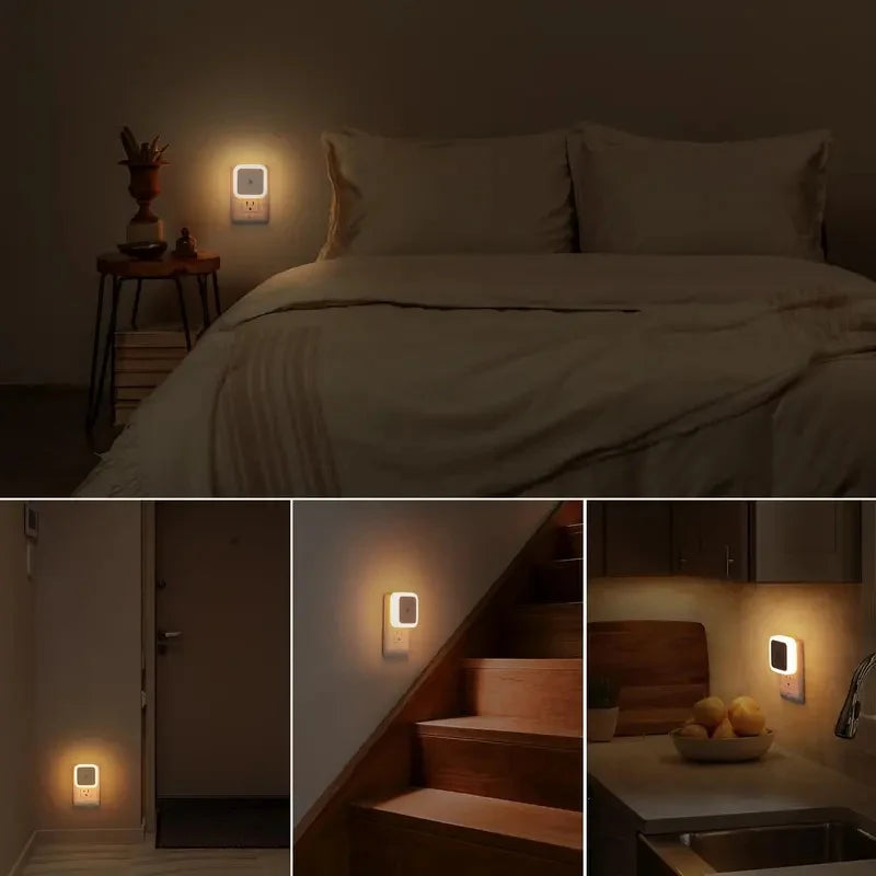 Varden - AutoGlow LED Night Lights – Dusk-to-Dawn Sensor Plug-In Lights (6 Pack)
