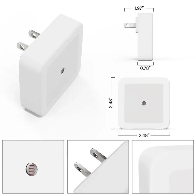 Varden - AutoGlow LED Night Lights – Dusk-to-Dawn Sensor Plug-In Lights (6 Pack)