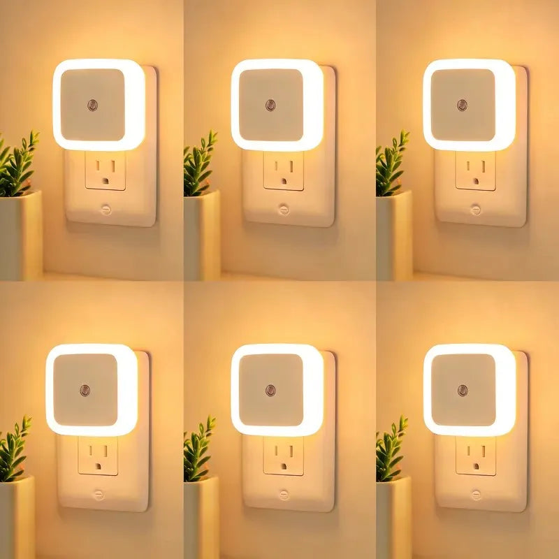 Varden - AutoGlow LED Night Lights – Dusk-to-Dawn Sensor Plug-In Lights (6 Pack)