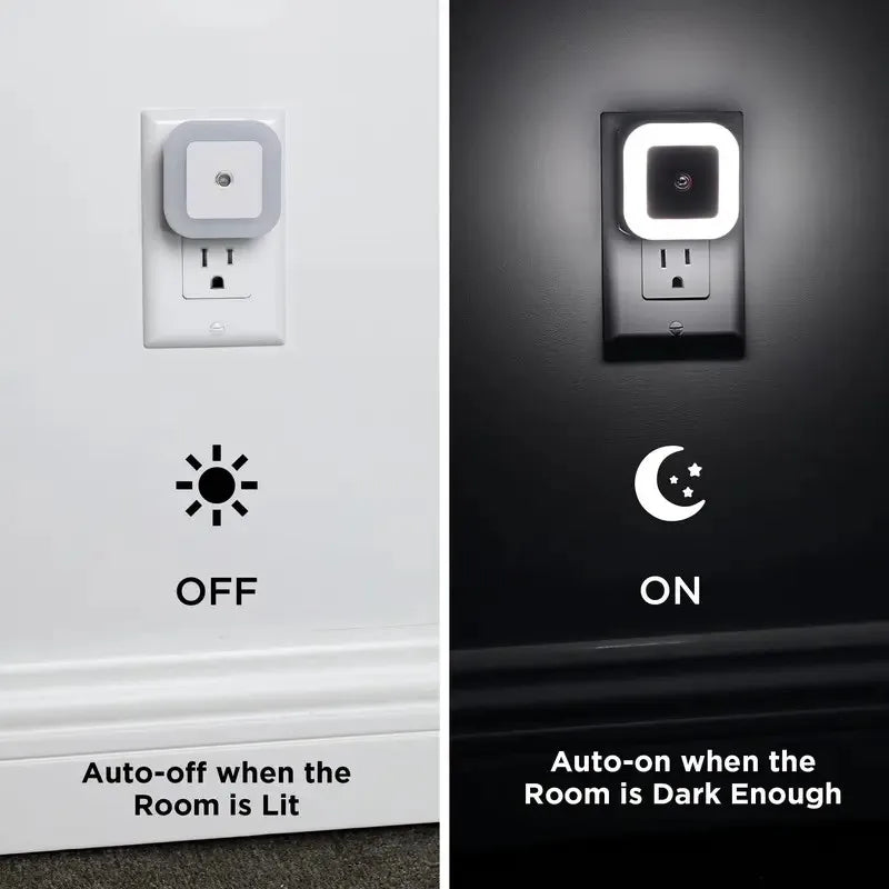 Varden - AutoGlow LED Night Lights – Dusk-to-Dawn Sensor Plug-In Lights (6 Pack)