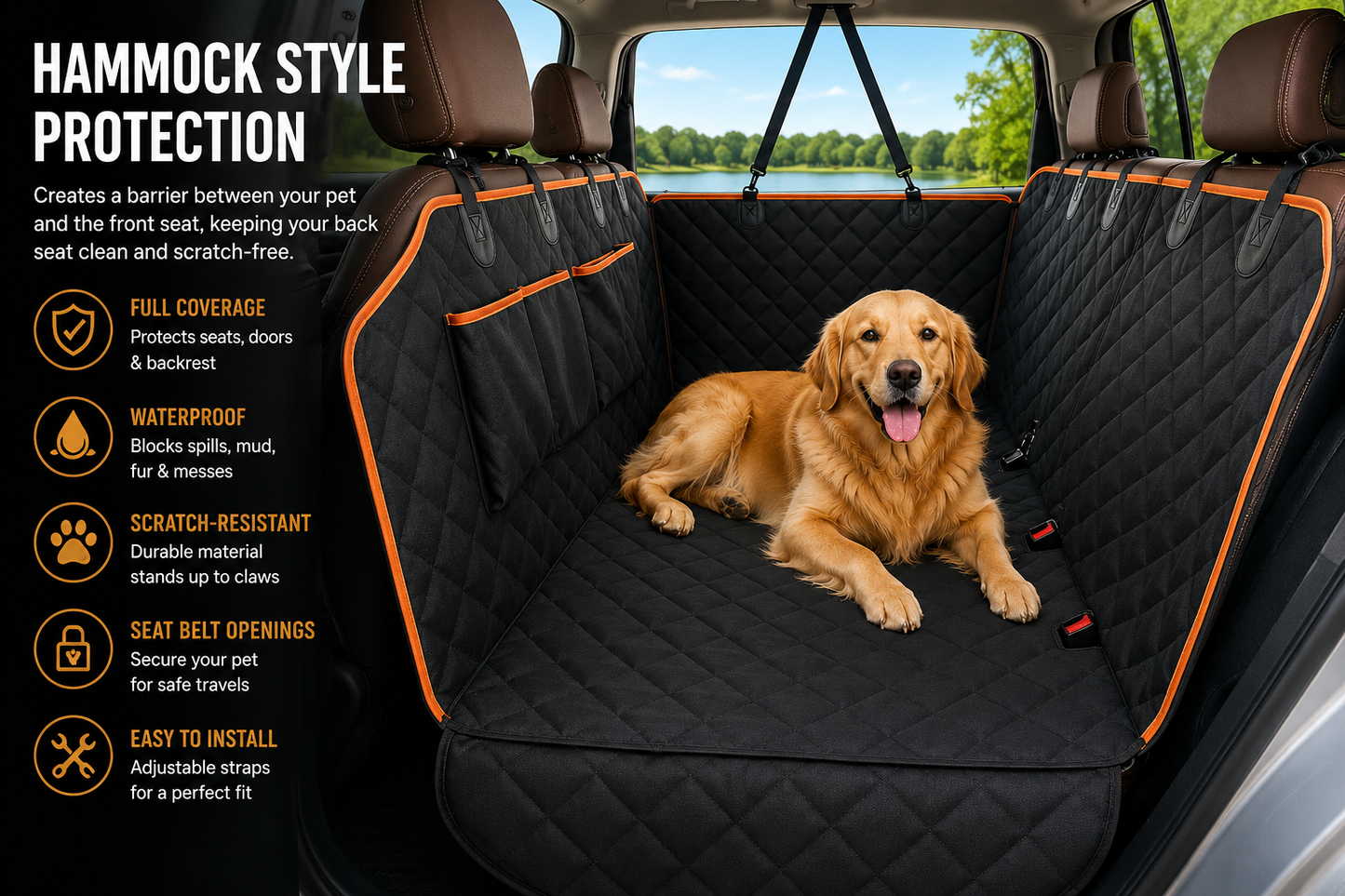 Varden - Travel-Ready Dog Seat Cover – Waterproof, Scratch-Resistant & Easy to Clean